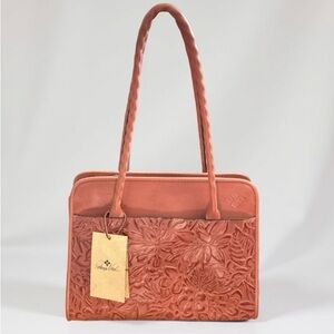 Patricia Nash Floral Embossed Dusty Rose Shoulder Bag